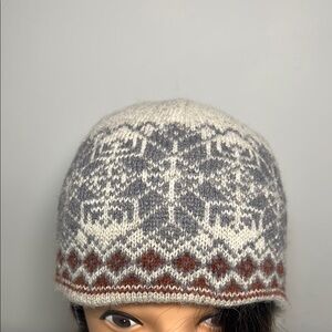 Woolrich fairisle gray and Cream ragg wool Beanie